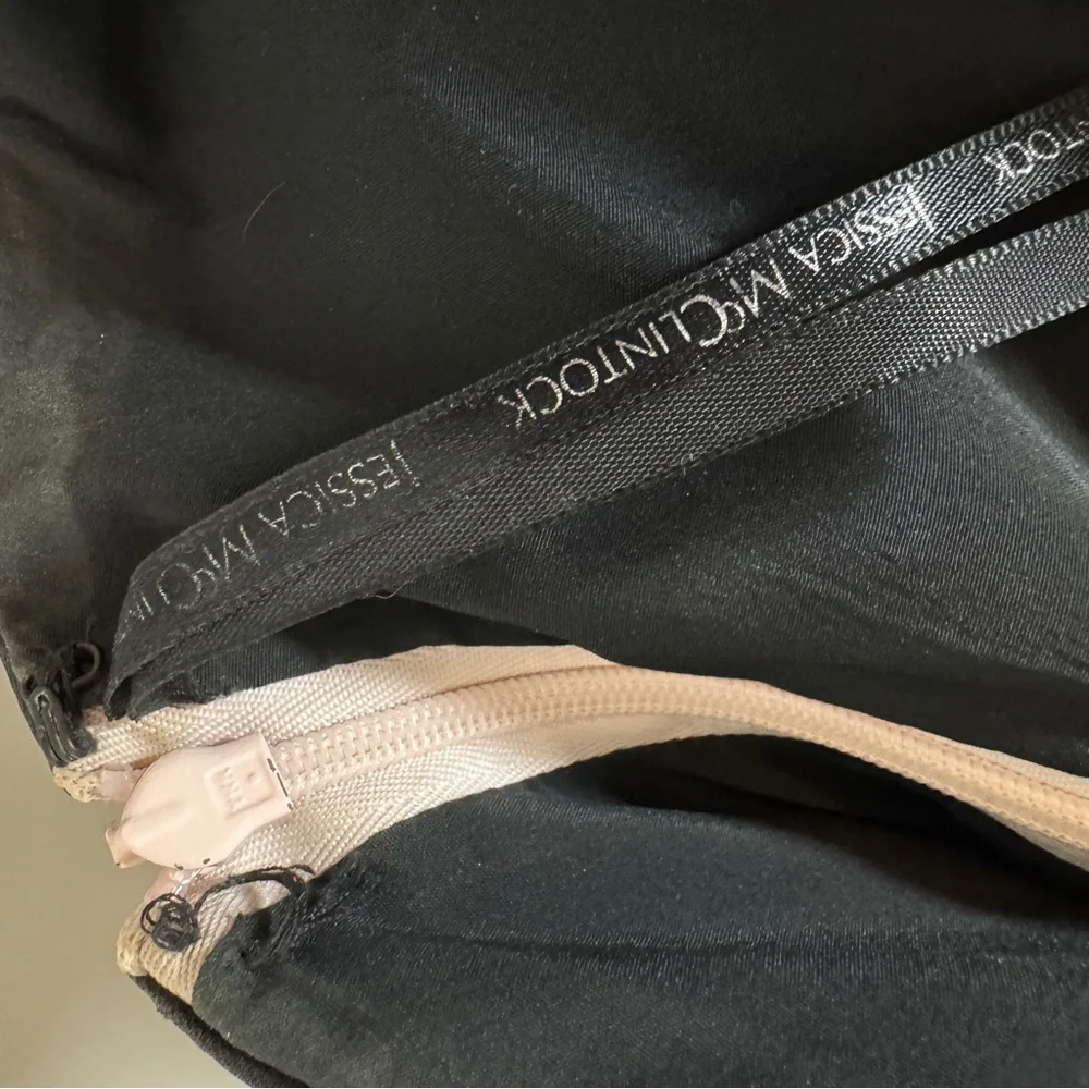 Jessica McClintock - Black and Light Pink Tiered Dress - Picture 11 of 12